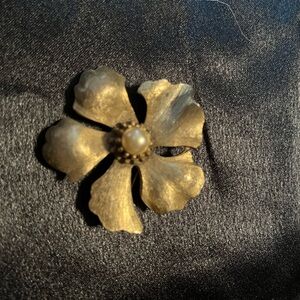Gold Floral Brooch